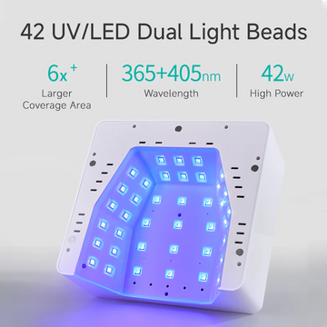 MG Foot Nail Lamp with Clamp (42W UV/LED) for Professional Gel Curing - Flexible Design for Hands & Feet 2 in 1